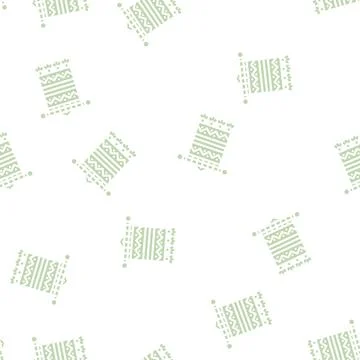 Weaving carpet glyph vector seamless pattern Stock Illustration