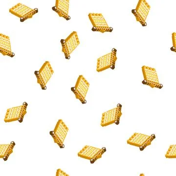 Weaving carpet isometric icon seamless pattern Stockillustratie