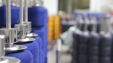 Weaving factory, out of focus Video stock 44712406