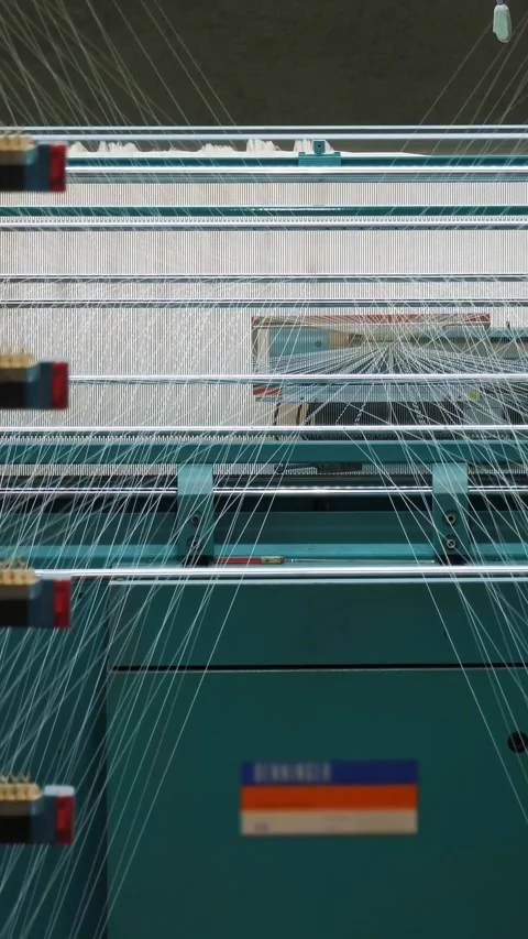 Weaving factory. thread coloring. textile industry. automated work process of Stock Footage 316262447