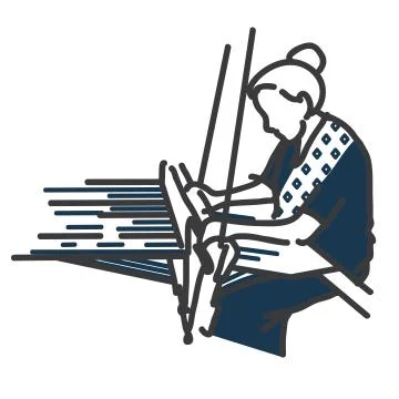 Weaving logo single line. Stock Illustration