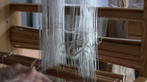 Weaving loom Stock Footage 487991