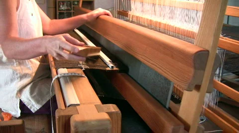 Weaving loom Stock Footage 519096