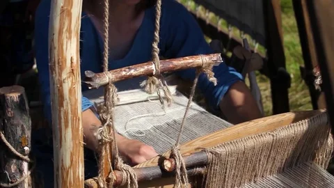 Weaving loom machine Video stock 72078984