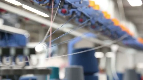 Weaving mill thread doing on the loom Stock-Footage 77987927