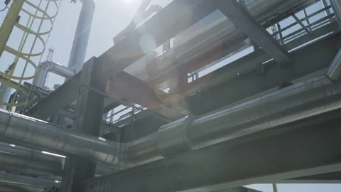 Weaving pipes in the sun Stock Footage 139266844