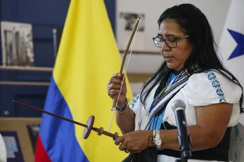 Weaving preserves the memory of Indigenous peoples in Panama and Colombia, Panam Foto stock