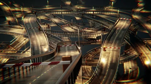 Weaving Roads Blocked Stock Footage 240082283