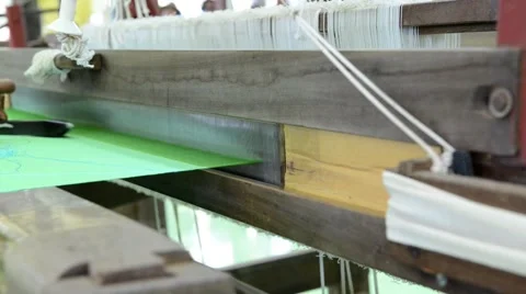 Weaving silk fabric Video stock 45531228