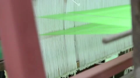 Weaving silk fabric Video stock 45531244
