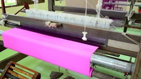 Weaving silk fabric Video stock 45531269