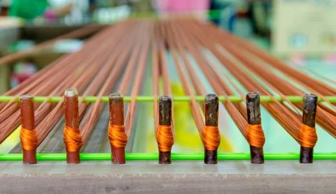 Weaving thread for the textile industry Stock Photos
