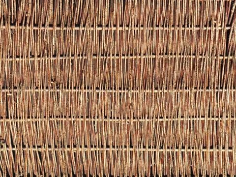 Weaving from willow branches. Background for the design of natural components Foto stock