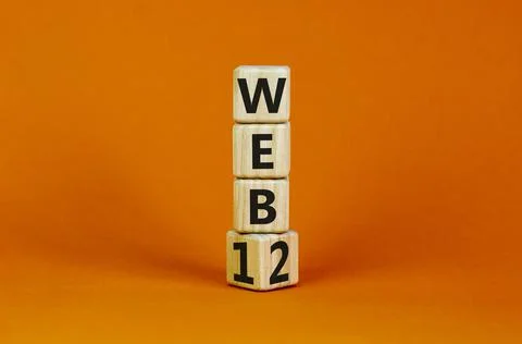 WEB 1 or 2 symbol. Turned a wooden cube and changed words WEB 1 to WEB 2. Bea Photos