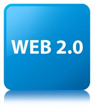 Web 2.0 cyan blue square button Stock Illustration