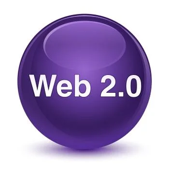 Web 2.0 glassy purple round button Stock Illustration