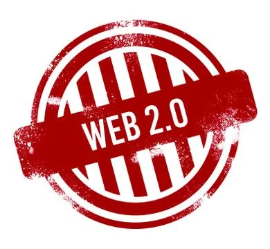 Web 2.0 - red grunge button, stamp Stock Illustration