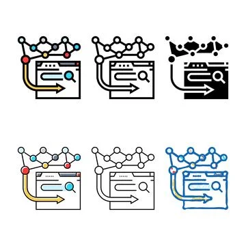 Web 2.0 seo range color icon vector Stockillustratie