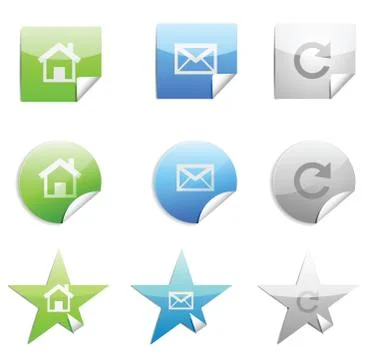 Web 2.0 stickers set Stock Illustration