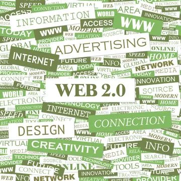 WEB 2.0 WEB 2.0. Word cloud illustration. Tag cloud concept collage. Copyr... 库存照片