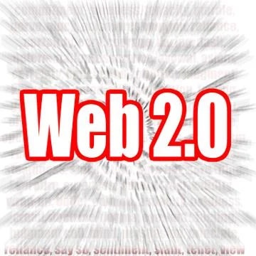 Web 2.0 word with zoom in effect as background Stock Illustration