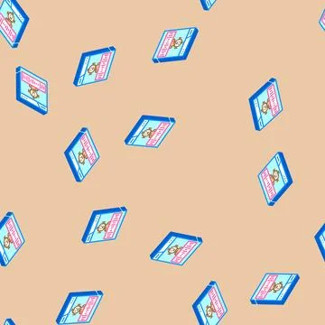 Web 2seo isometric icon seamless pattern Illustrazione stock