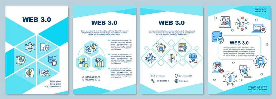 Web 3 0 brochure template Stock Illustration