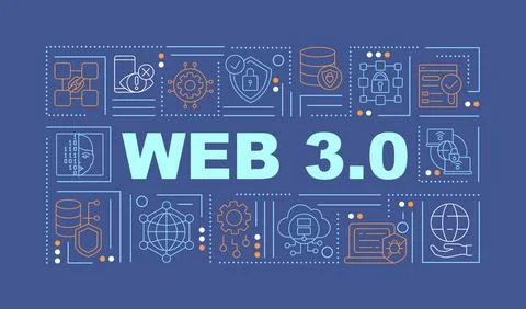 Web 3 0 word concepts navy banner Stock-Illustration