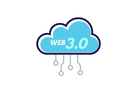 WEB 3 cloud icon design technology. Web3 cloud icon illustration network sign Illustrazione stock