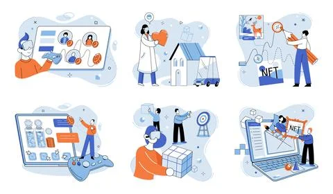 Web 3. The web3 metaphor represents paradigm shift in concept internet and its Stock Illustration