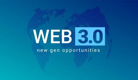 Web 3 world technology digital background. Web3 planet future internet new Stock Illustration