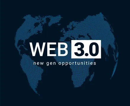 Web 3 world technology digital background. Web3 planet future internet new Stock Illustration