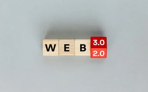 Web 3.0 is a change from 2.0. It is a concept  Stock Photos