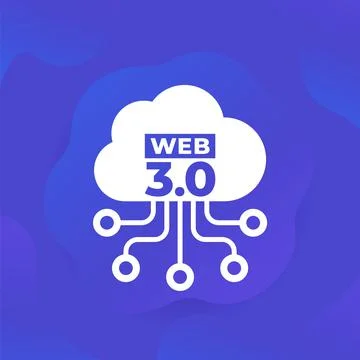 Web 3.0 icon with a cloud, vector design Stock Illustration