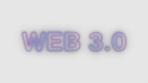 Web 3.0 neon effects, text animation on transparent background Stock Footage 303506715
