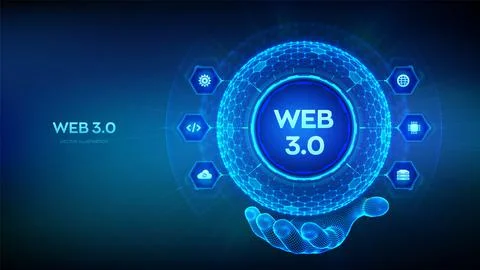 Web 3.0. New generation of the Internet abstract concept. Block chain decentr イラスト素材