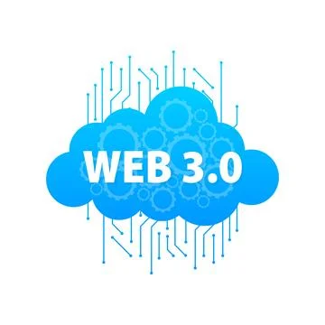 Web 3.0 is a new generation of the Internet. Internet blockchain technology. 库存插图
