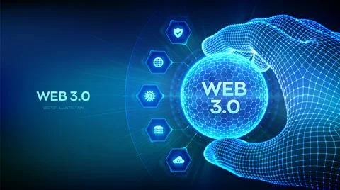 Web 3.0. New generation of the Internet abstract concept. Block chain decentr Stock Illustration