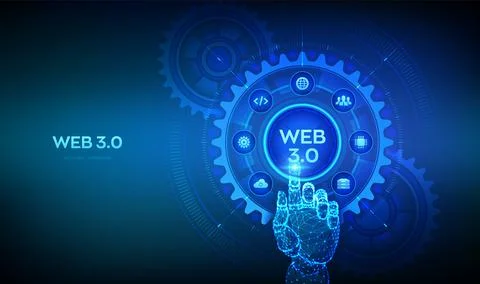 Web 3.0. New generation of the Internet concept. Block chain. Digital commu.. Stock Illustration