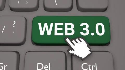 Web 3.0 online concept as keyboard key Stock Illustration
