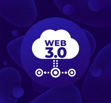 Web 3.0 or Web3 vector icon with cloud Stock Illustration