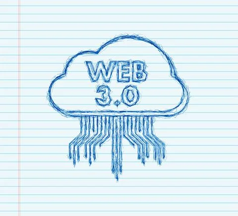 Web 3.0 technology for web design. Internet blockchain technology. Nft concept Stock-Illustration