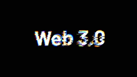 Web 3.0 text animation with glitch effects. Vídeos de archivo 218601975