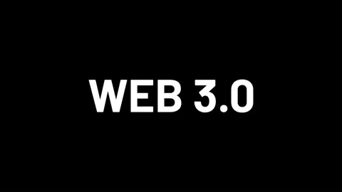 Web 3.0 text animation with glitch effects. Technology digital of decentralized Video stock 219782533