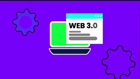 WEB 3.0 text isolated digital technology notification message page on lapto.. Stock Illustration