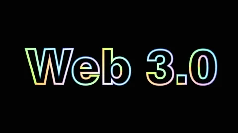 Web 3.0 text, neon effect. 3D animation Stock Footage 168525193