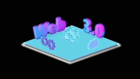 Web 3.0 text, neon effect. The concept of new technologies. Stock Footage 221759365
