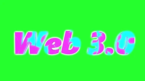 Web 3.0 text, neon liquid effect on a green screen. Stock Footage 278182977