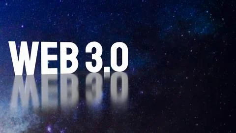 The Web 3.0 text for technology concept 3d rendering Stock Illustration