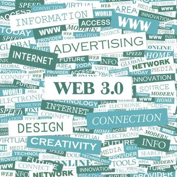 WEB 3.0 WEB 3.0. Concept illustration. Graphic tag collection. Wordcloud c... Stock Photos